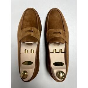 JOHN LOBB NEW Lopez Lug Sole Penny Loafers Suede Brown Men's UK 10E US 11D